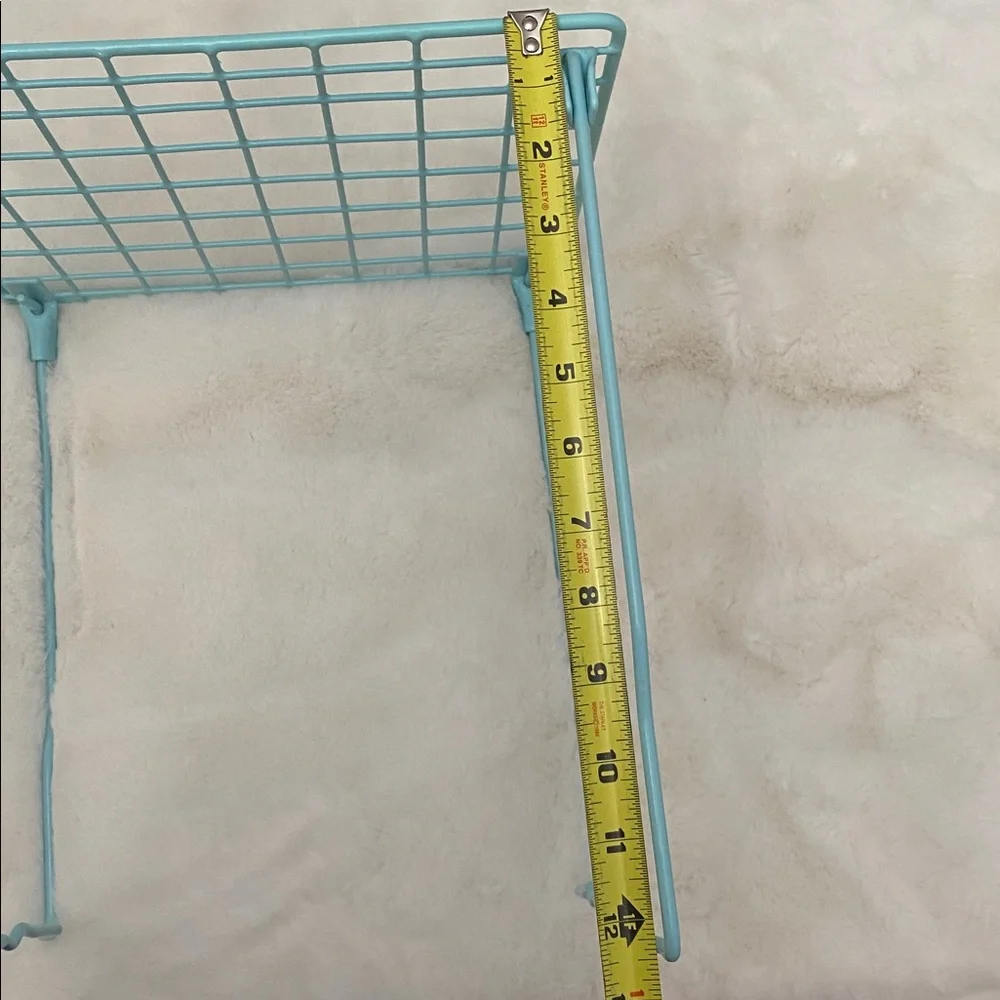 Aqua Metal Grid Locker Shelf. Folds Up For Storage